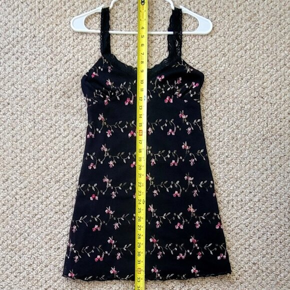 LOVE SOUP Y2K Whimsigoth Dress Babydoll Black Grunge Fairy Floral Lace Rose NWOT - Picture 9 of 14